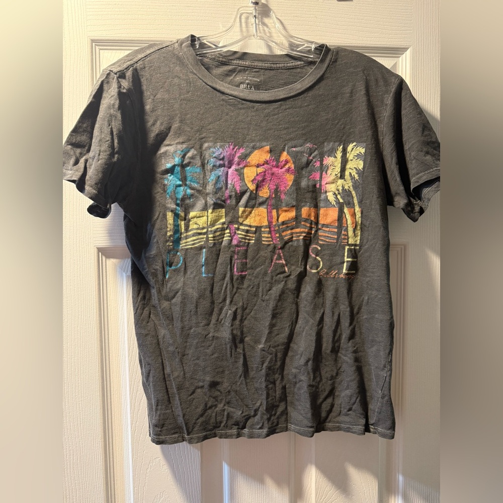 Billabong Beach Please Gray Graphic Tee. Excellent Condition Sz Sm